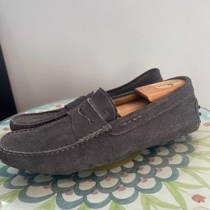 Tod's Men's Gommino Grey Suede Loafers Size 7.5